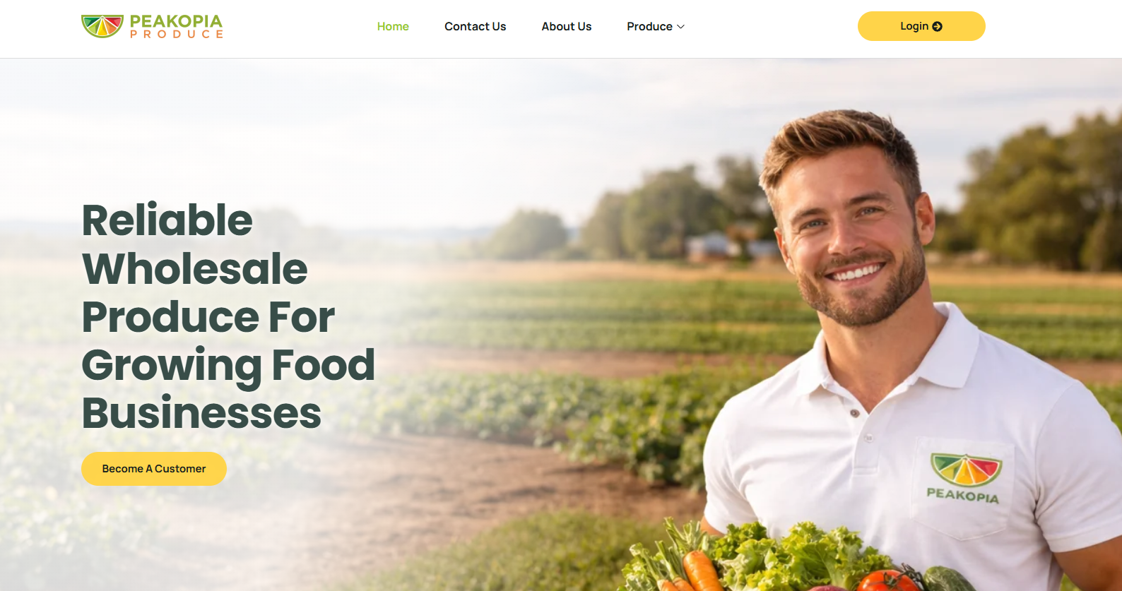 Peakopia Produce website